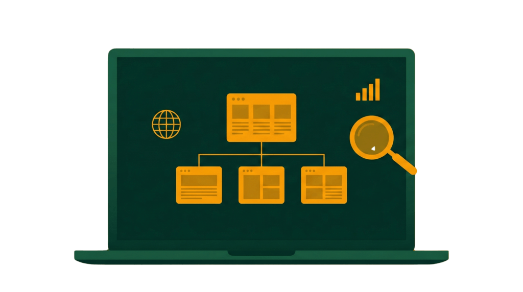 visualisatie sitemap op laptop