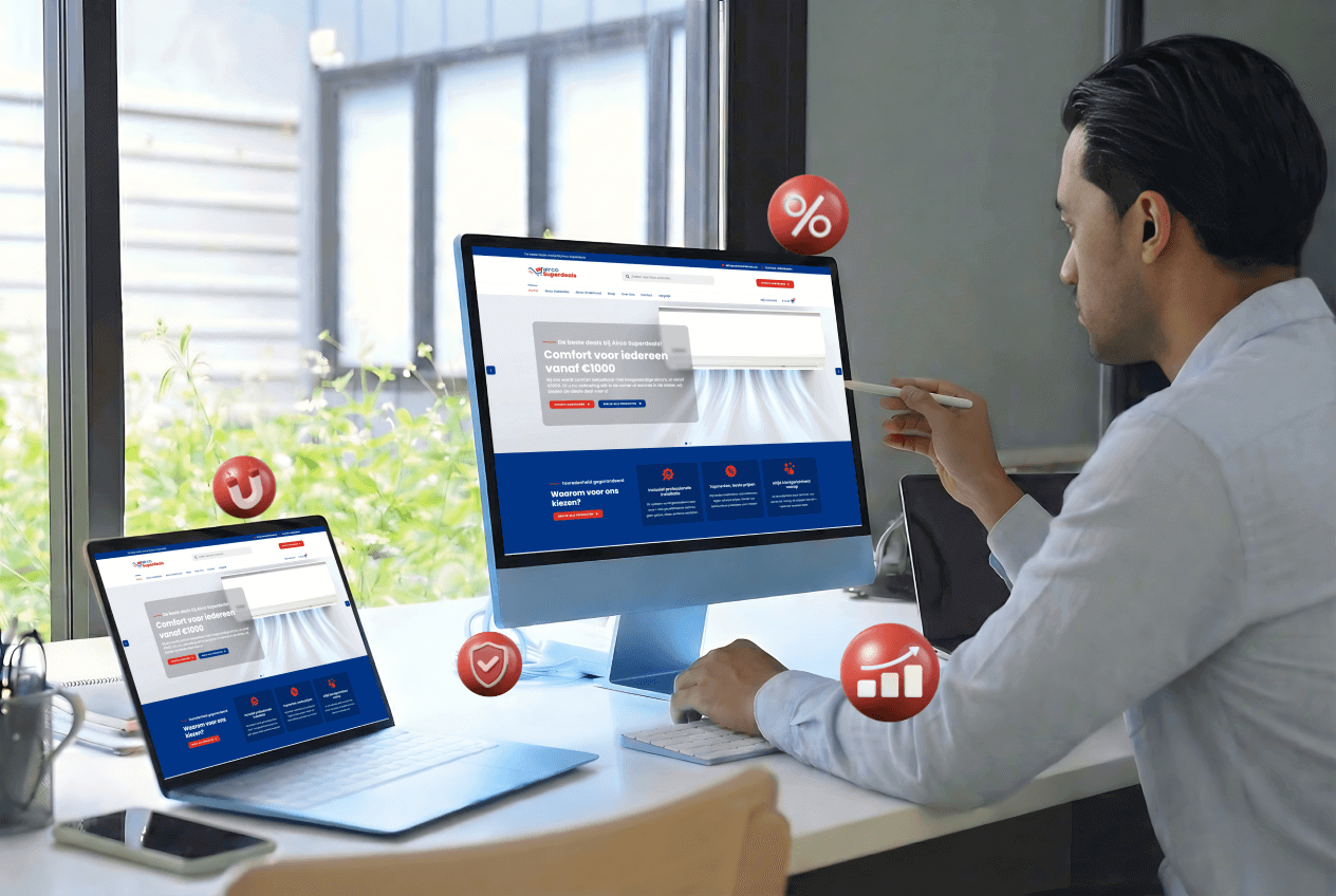 de online website bouwer edwin aan het werk