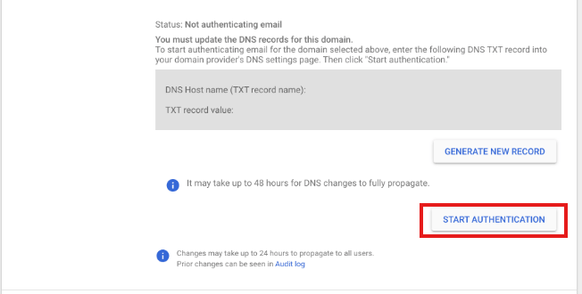 google workspace dkim genereer record